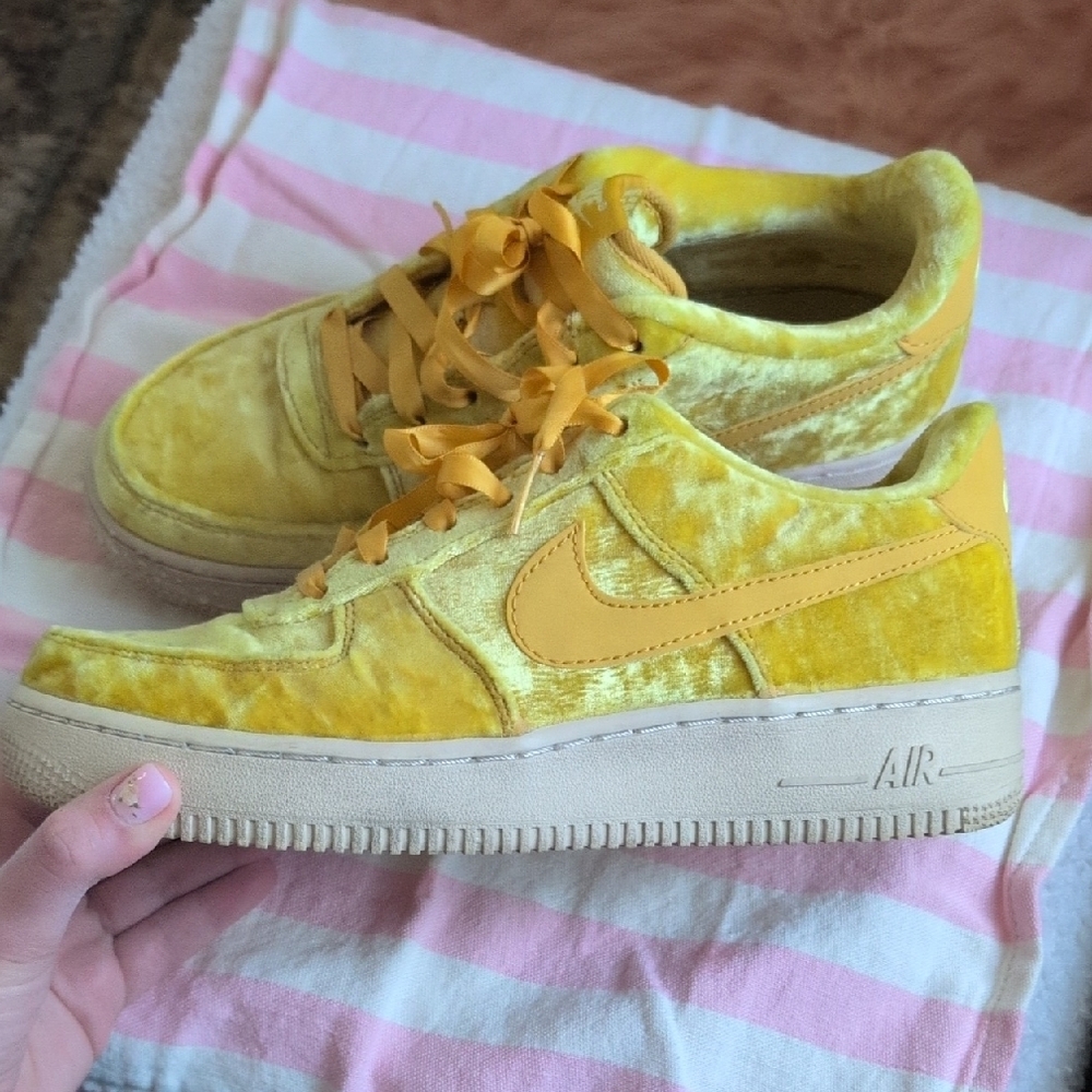 Nike Yellow Satin Air Force 1